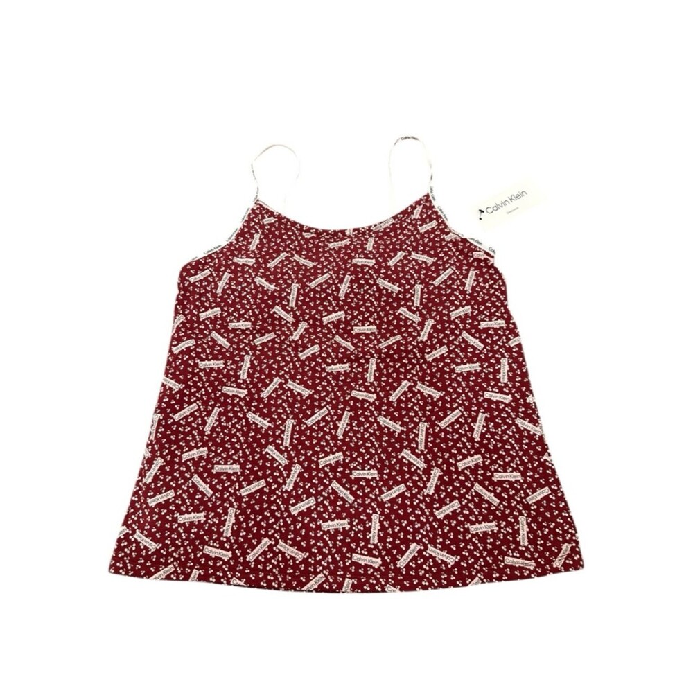 Calvin Klein Burgundy Logo-Print Cami NWT size M. Loungewear